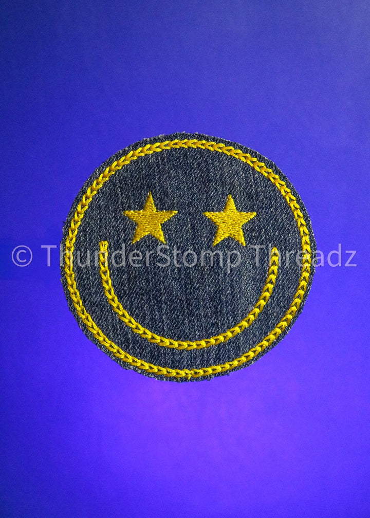 Chainstitch Smiley Patch - Patches ThunderStomp Threadz