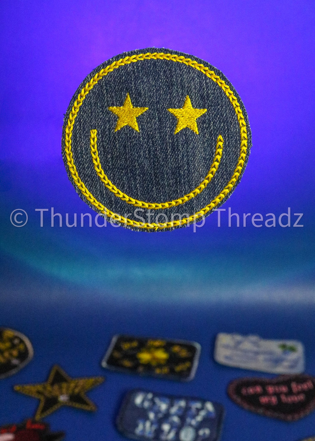 Chainstitch Smiley Patch - Patches ThunderStomp Threadz