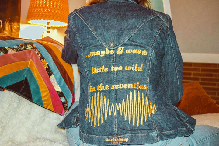 Jackets 70's Spirit Custom- Arctic Monkeys Inspired - ThunderStomp Threadz Longsleeve / Lightwash / Adult XS