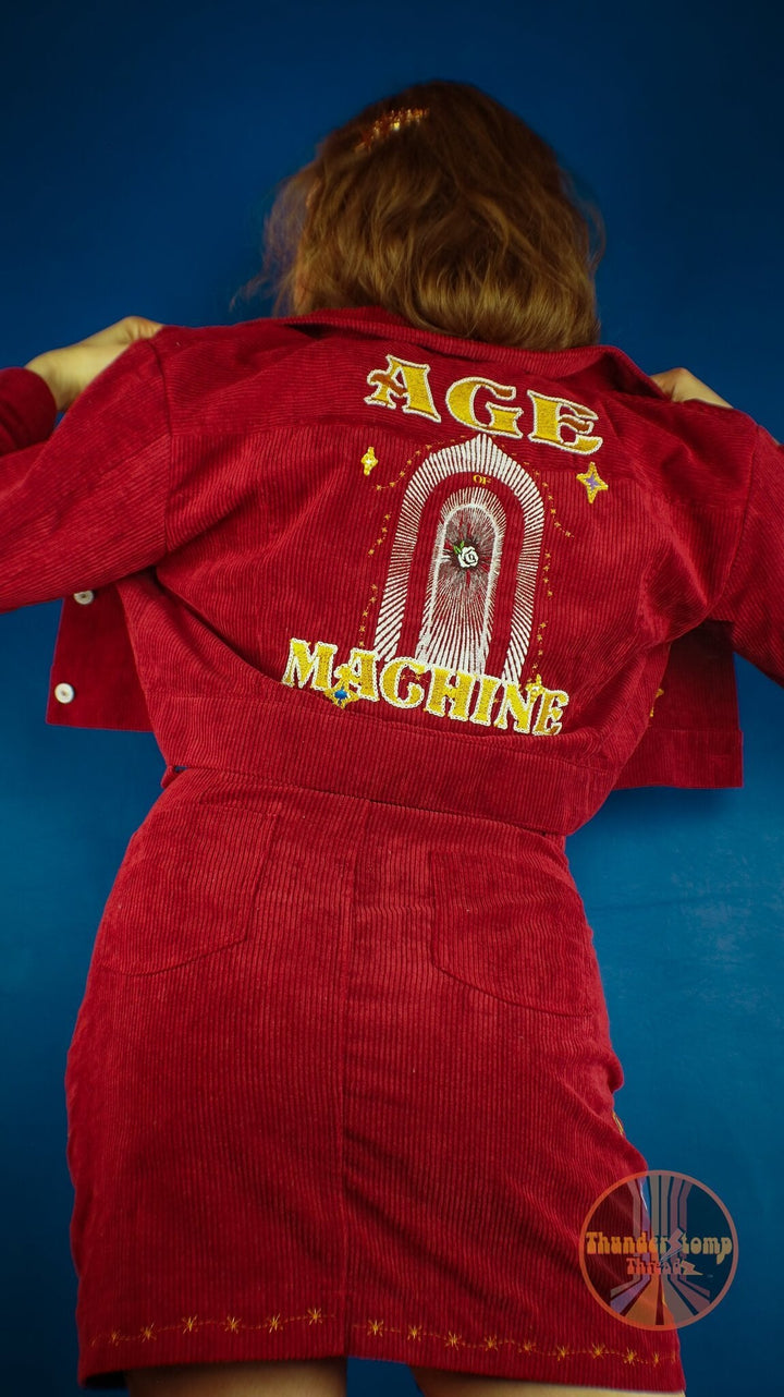 Jackets Age of Machine Custom - ThunderStomp Threadz Red Corduroy / Longsleeve / Adult XS