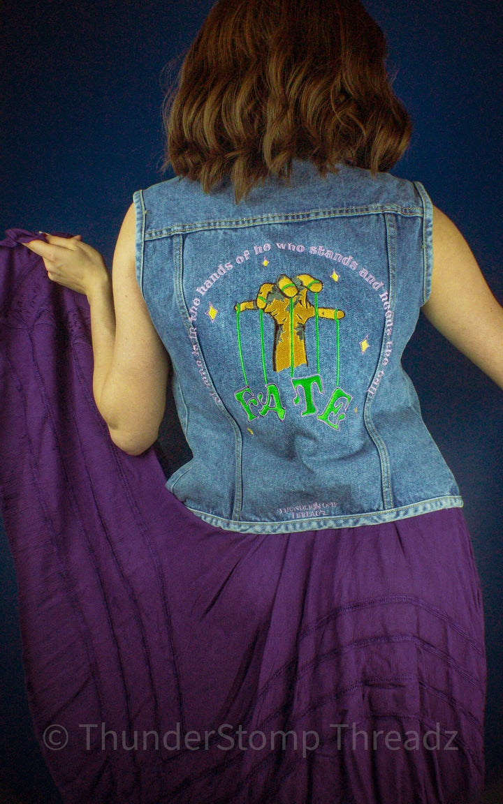 Jackets Fate of Man Custom - ThunderStomp Threadz Vest / Lightwash / Adult XS