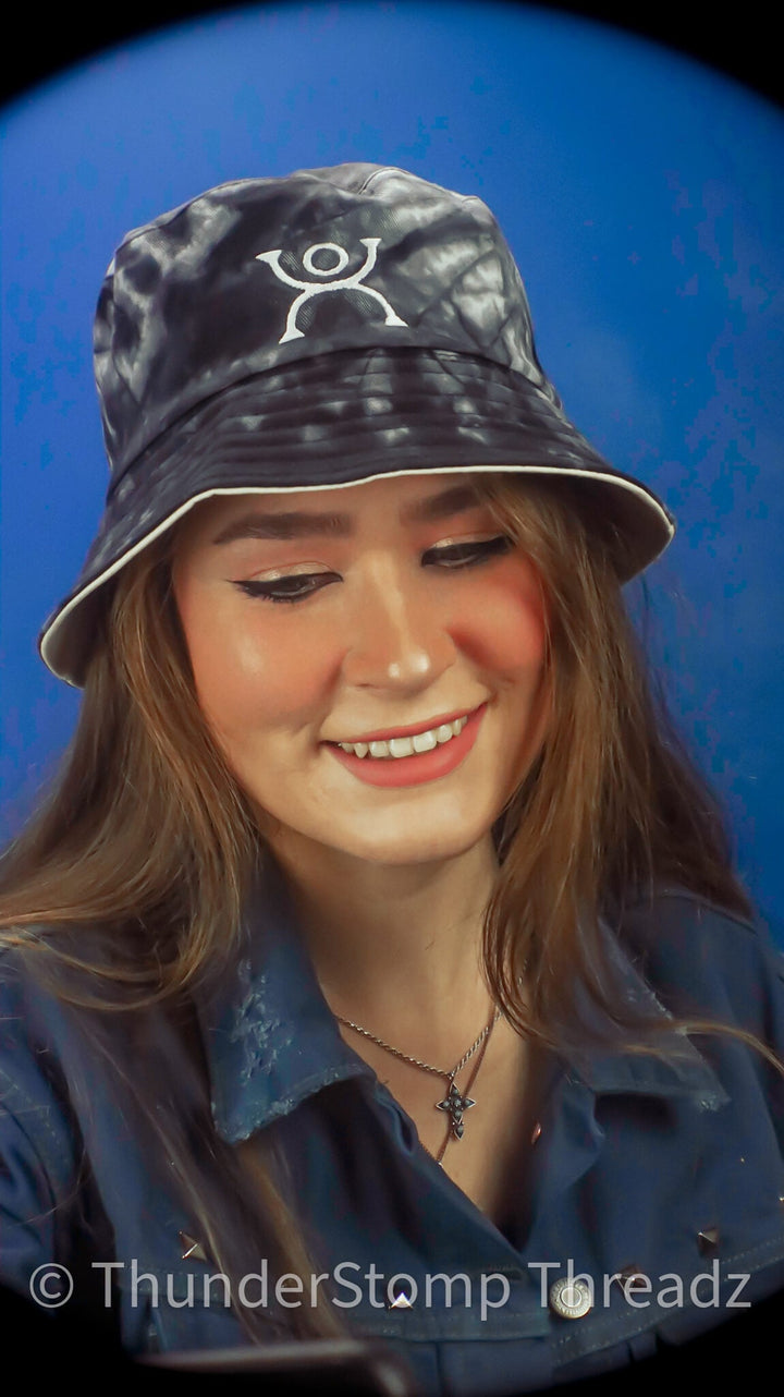 Hats Garden's Gate Embroidered Bucket Hats - ThunderStomp Threadz Trip the Light Fantastic / Bleach Dyed