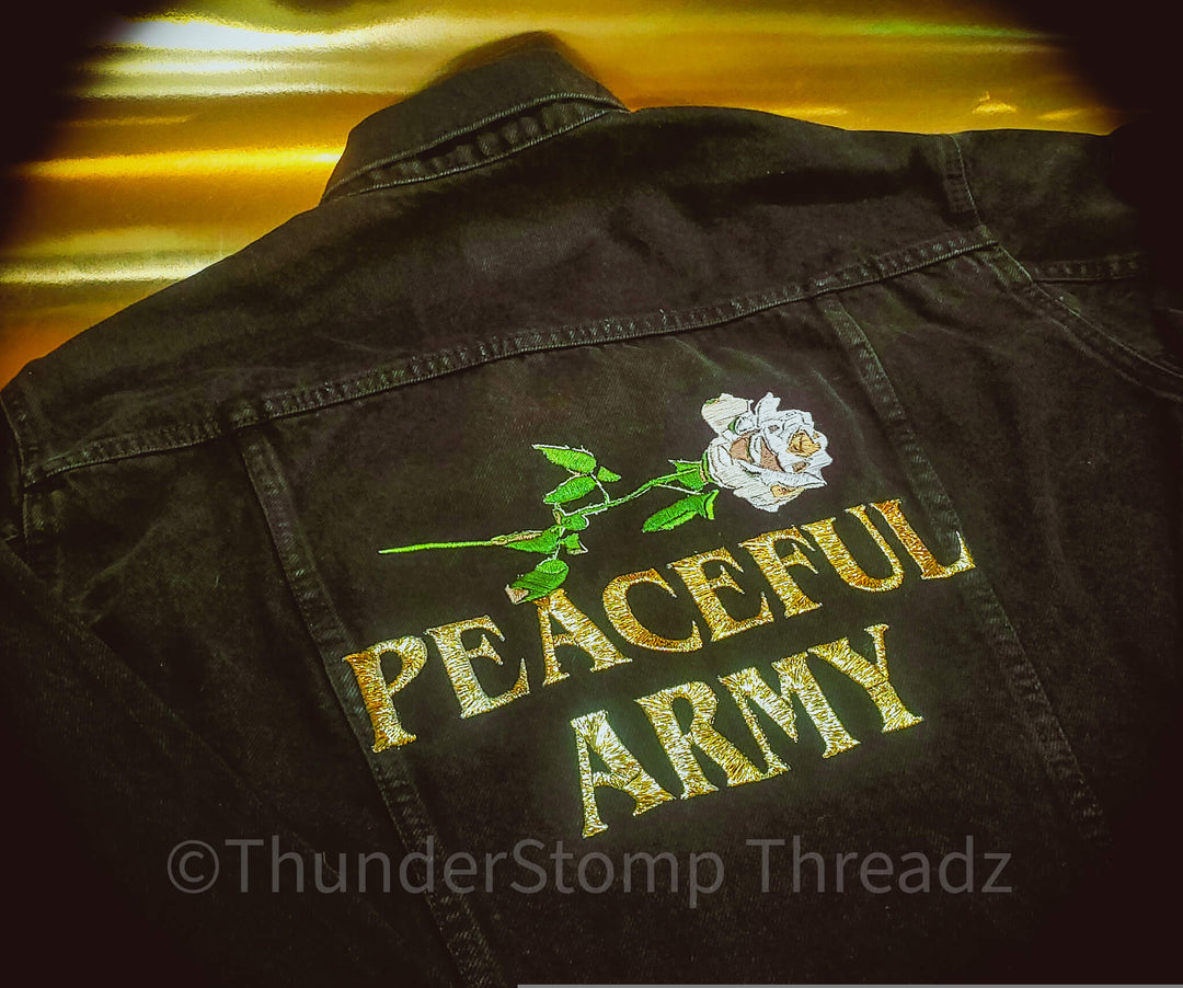 Jackets GOLD Peaceful Army Custom - ThunderStomp Threadz