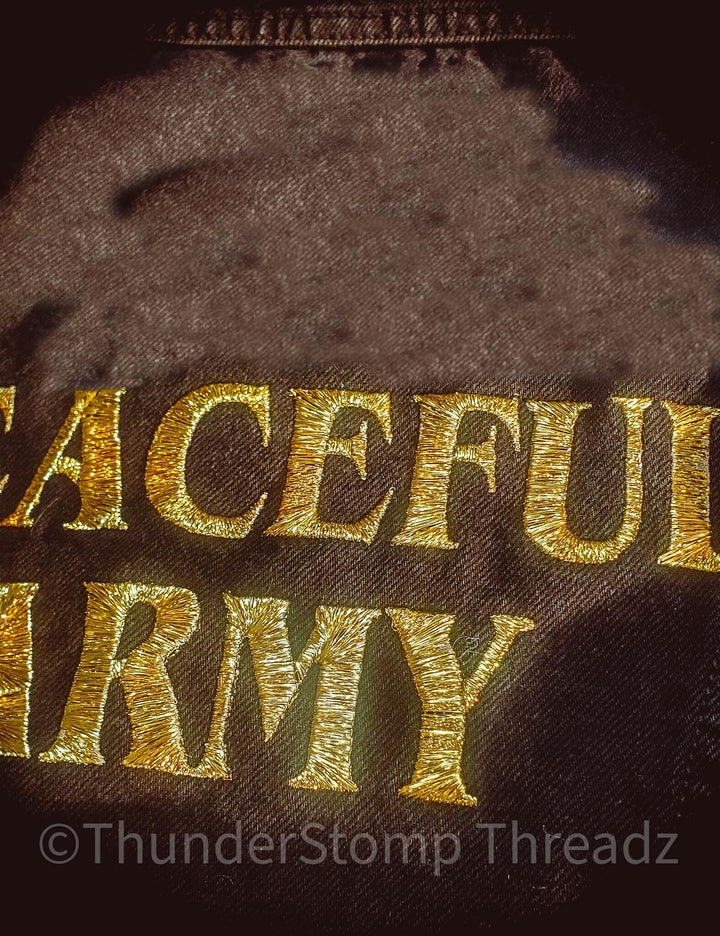 Jackets GOLD Peaceful Army Custom - ThunderStomp Threadz