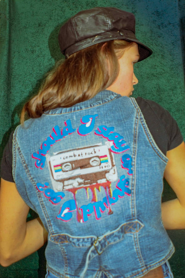 Jackets Strange Combat Custom- The Clash- ONE LEFT - ThunderStomp Threadz Lightwash / Adult MD / Vest