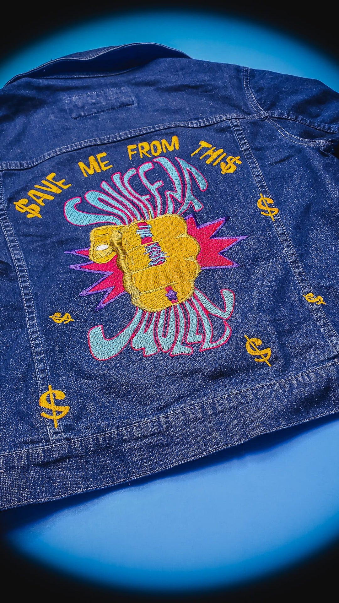 Jackets Sunny Squeeze Custom- Kinks- ONLY ONE - ThunderStomp Threadz Longsleeve / Darkwash / Adult MD