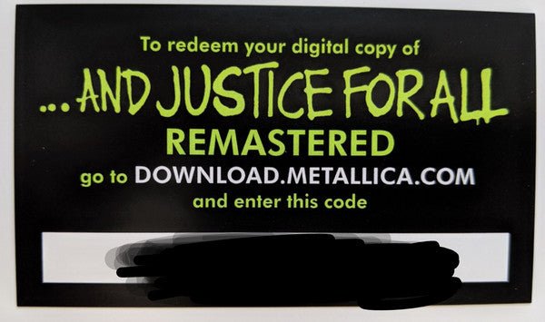 ...And Justice For All | Mint (M) - Vinyl ThunderStomp Threadz
