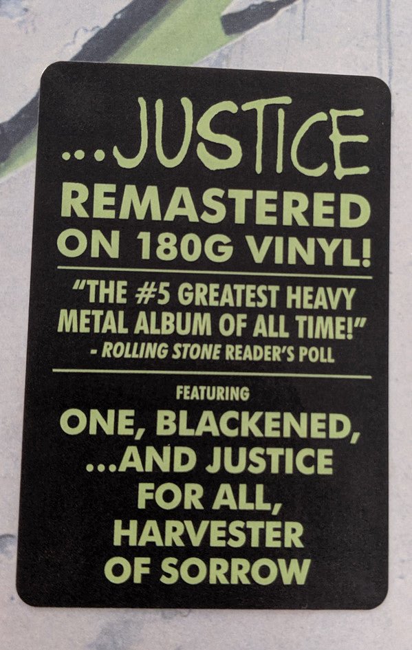 ...And Justice For All | Mint (M) - Vinyl ThunderStomp Threadz
