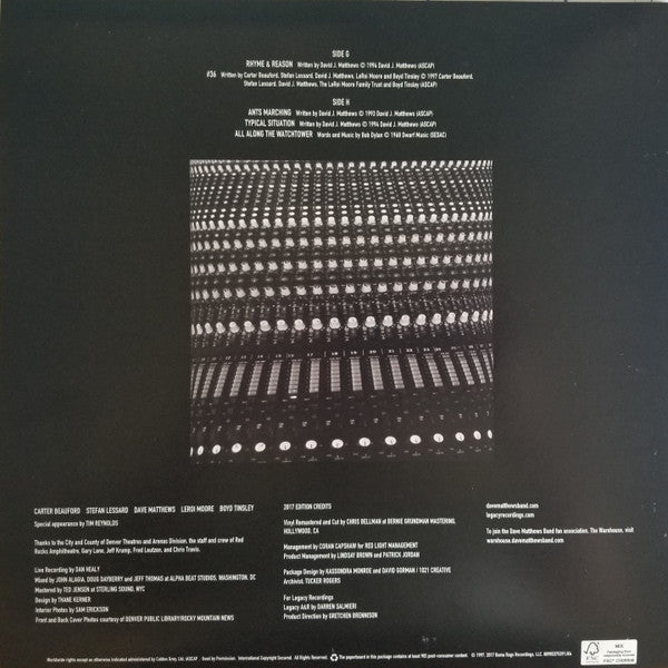 Dave Matthews Band Live At Red Rocks 8.15.95 Bama Rags Records, RCA, Legacy 4xLP, Album, RM, Bla Mint (M) Mint (M) - Vinyl ThunderStomp Threadz
