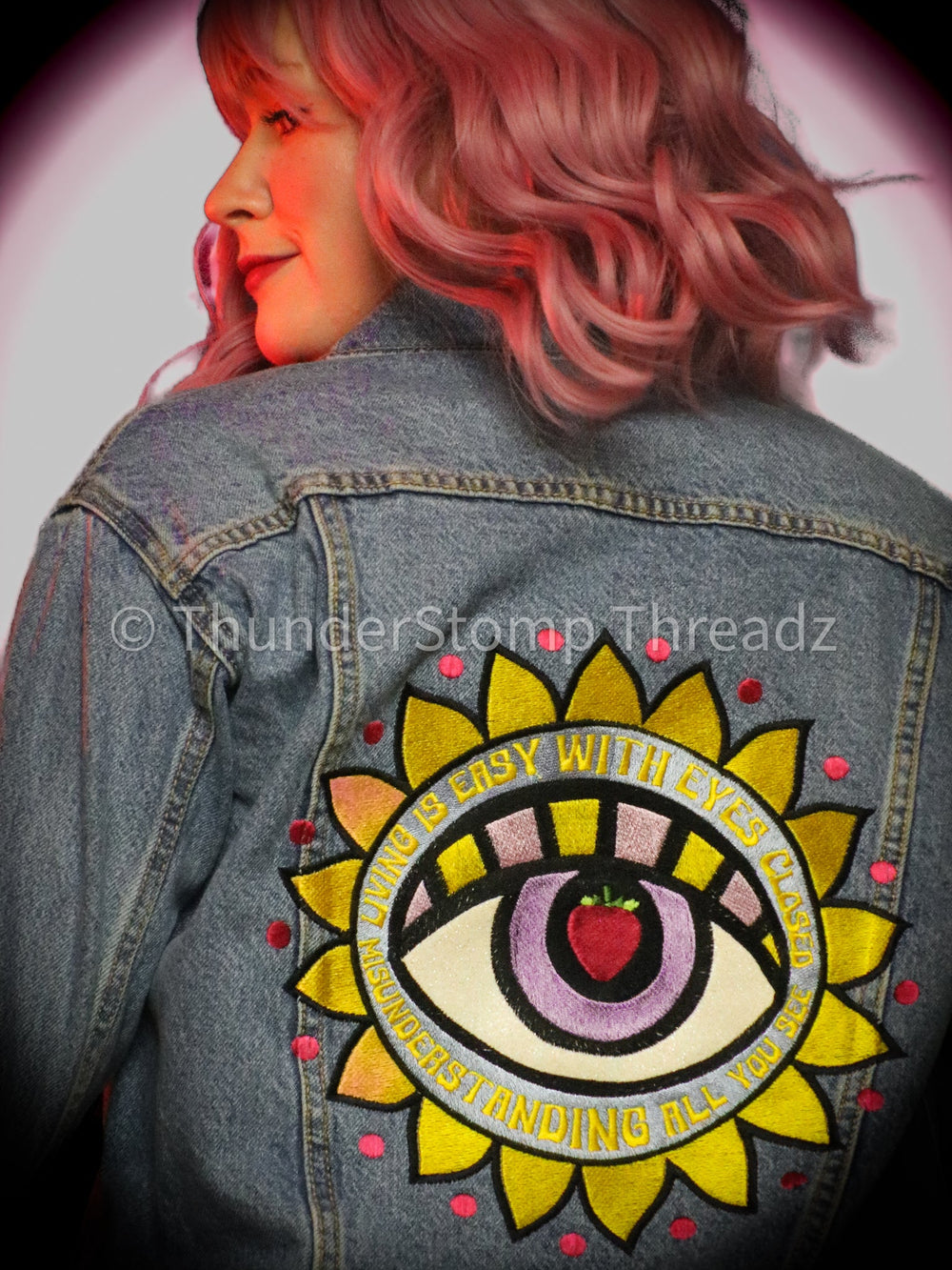 Strawberry Vision Custom - Beatles Inspired - Jackets ThunderStomp Threadz