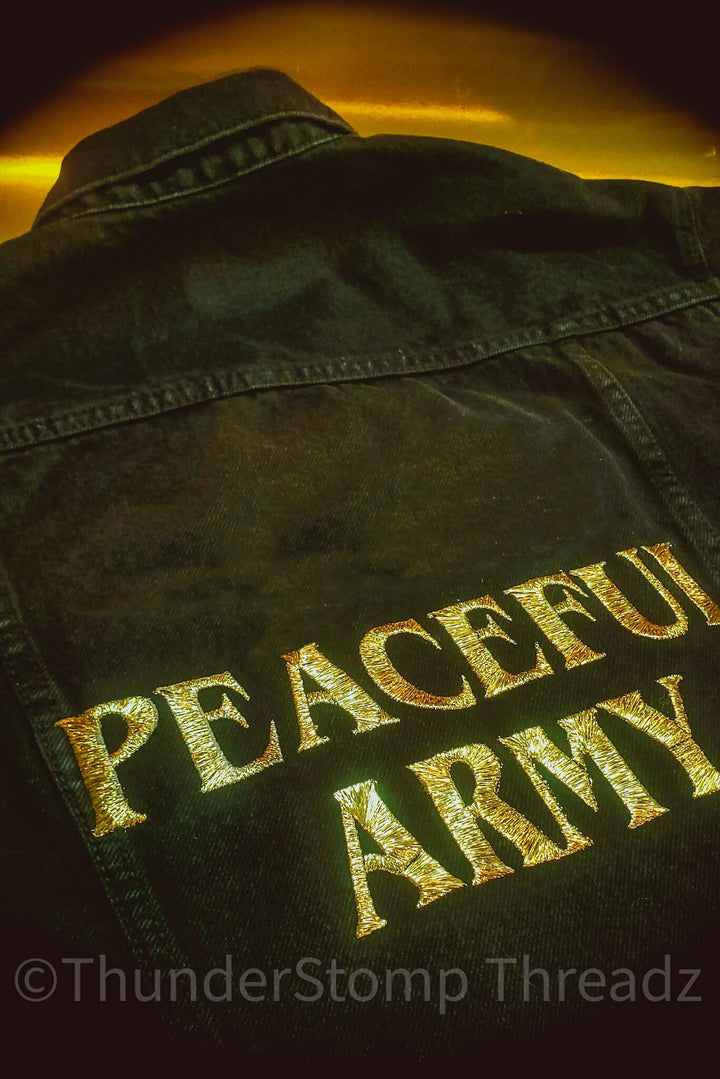 Jackets GOLD Peaceful Army Custom - ThunderStomp Threadz