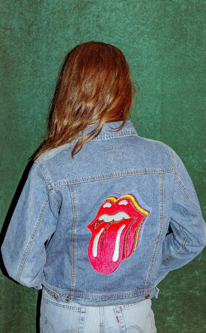 Jackets LOUD MOUTH Custom- Rolling Stones Inspired - ThunderStomp Threadz Lightwash / Adult XS / Vest